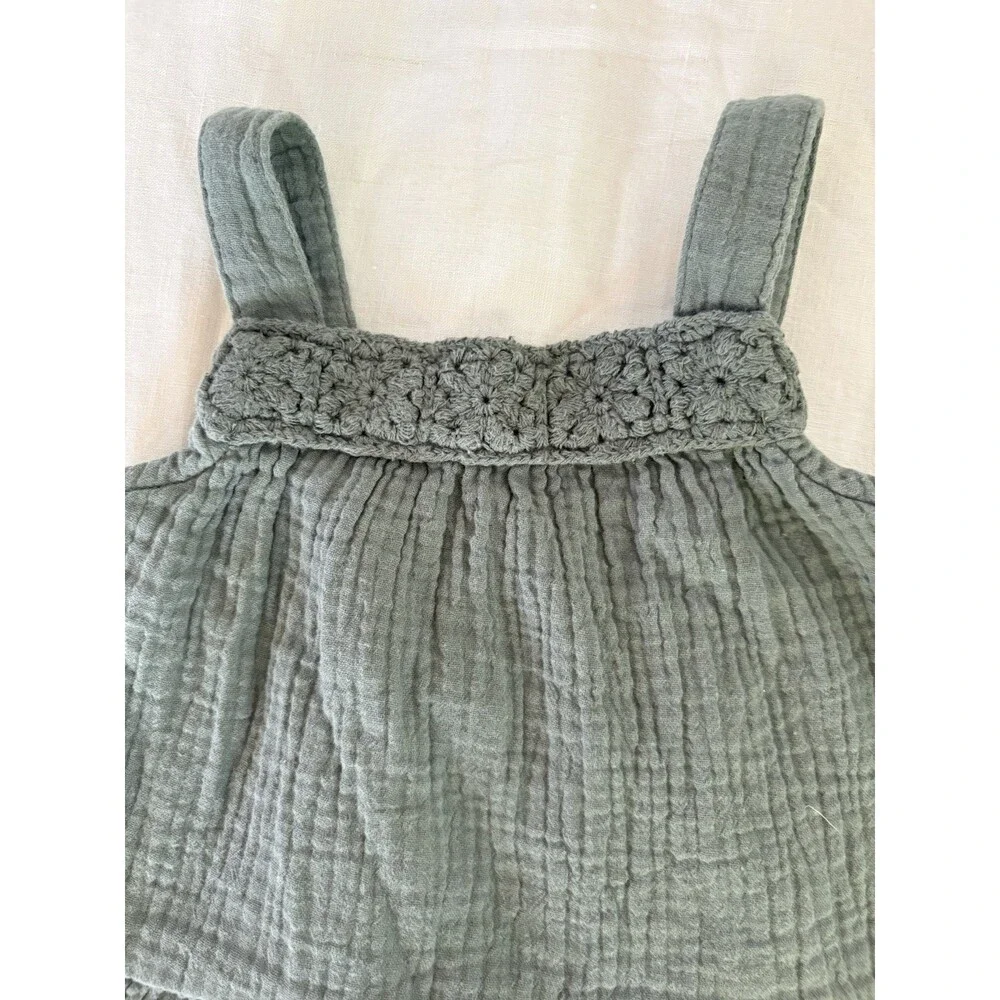 Osh Kosh Girl Embroidered Tank Top Olive Green Size 3T
